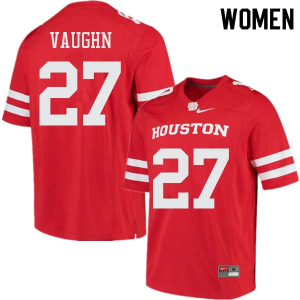 Women #27 Garrison Vaughn Houston Cougars College Football Jerseys Sale-Red